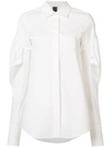 Vera Wang Puff Sleeve Shirt In White
