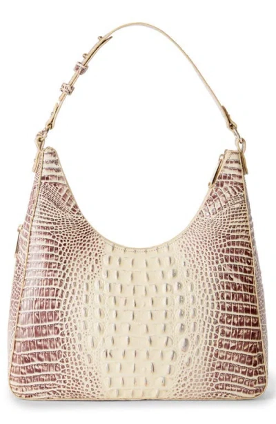 Brahmin Tabitha Croc Embossed Leather Shoulder Bag In Ginger