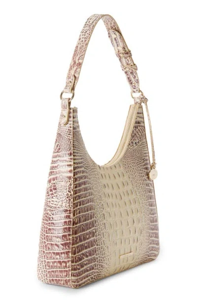 Brahmin Tabitha Croc Embossed Leather Shoulder Bag In Ginger