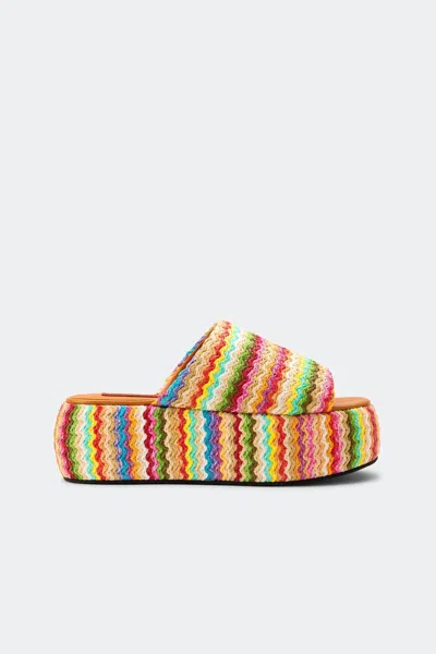 Simon Miller Simonmiller Raffia Cloudy Platform In Multi