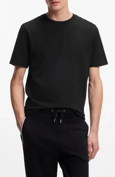Hugo Boss Boss Thompson Solid Cotton T-shirt In Black