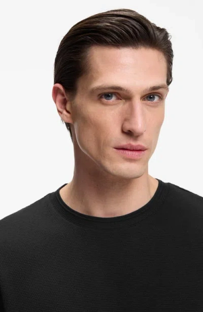 Hugo Boss Boss Thompson Solid Cotton T-shirt In Black
