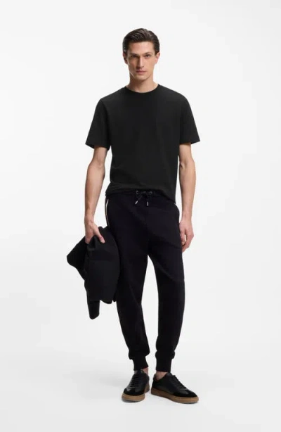 Hugo Boss Boss Thompson Solid Cotton T-shirt In Black
