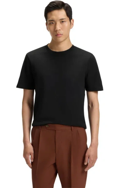 Hugo Boss Boss Thompson Solid Cotton T-shirt In Black