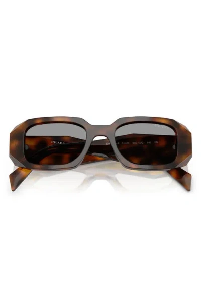 Prada 51mm Rectangular Sunglasses In Tortoise/grey