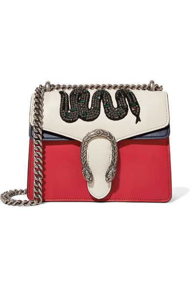 dionysus embroidered leather mini bag