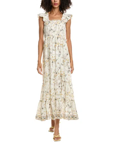 Max Studio Flutter Sleeve Maxi Dress In White
