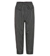 ISABEL MARANT SHANTEL STRIPED SILK-BLEND CROPPED TROUSERS,P00246550