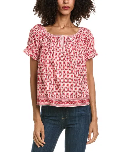 Max Studio Puff Sleeve Blouse In Pink