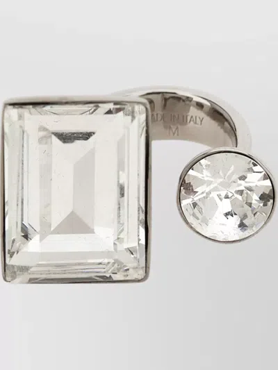 Dries Van Noten Open Crystal Ring Adjustable Two Stone Design