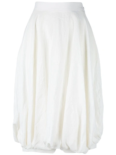 Loewe Gathered Knees Midi Skirt In White