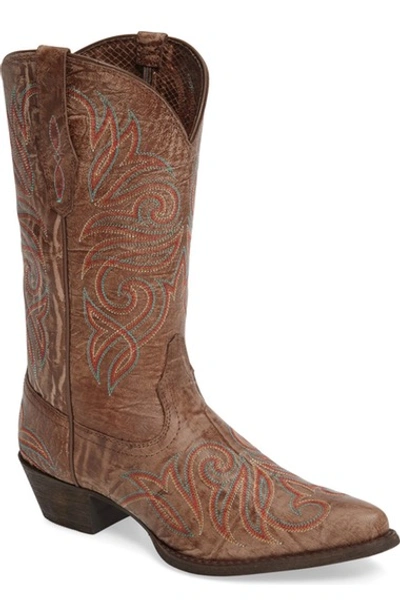 Ariat Round Up J-toe Western Boot In Burnished Brown Leather