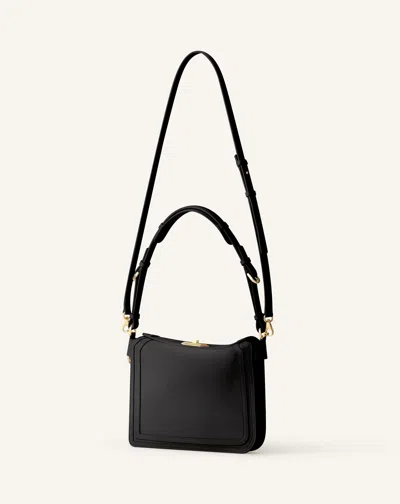 Lanvin Compagnon Small Asymmetrical Bag With A Python Finish In Black