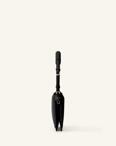 Lanvin Compagnon Small Asymmetrical Bag With A Python Finish In Black