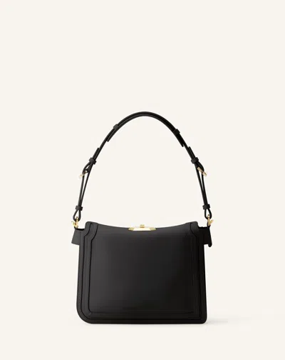 Lanvin Compagnon Small Asymmetrical Bag With A Python Finish In Black