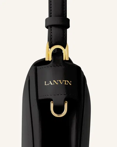 Lanvin Compagnon Small Asymmetrical Bag With A Python Finish In Black