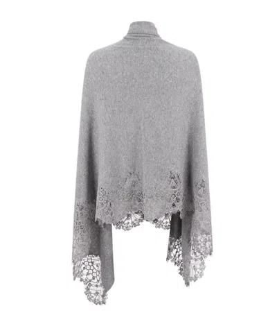 Ermanno Scervino Turtleneck Cape In Gray