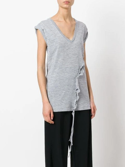 Shop Dsquared2 Asymmetric Twisted T-shirt In Grey