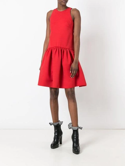 Shop Alexander Mcqueen Pleated Dress - Red