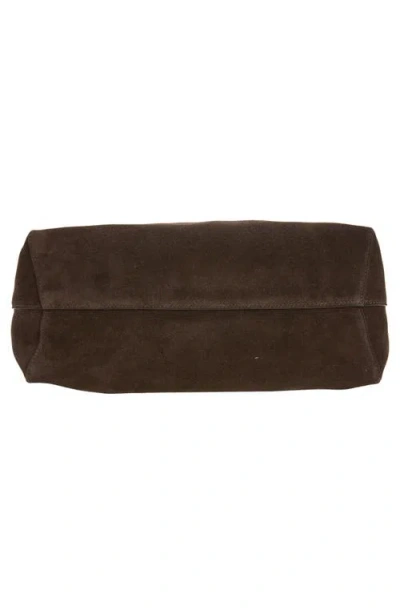 Mansur Gavriel Candy Suede Shoulder Bag In Ebony