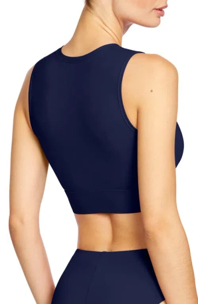 Robin Piccone Ava Tie Front Bikini Top In Blue