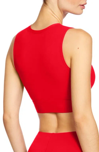Robin Piccone Ava Tie Front Bikini Top In Red