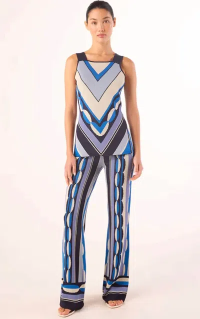 Misa Marla Pull-on Pant In Geo Stripe Knit In Multi