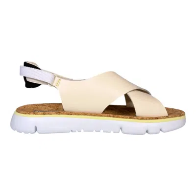 Camper Oruga Crossover-strap Sandals In Metallic