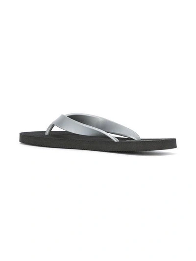 Shop Diesel Saveral Metallic Flip Flops In Black