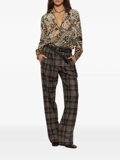 Etro Leopard-pattern Shirt In Brown