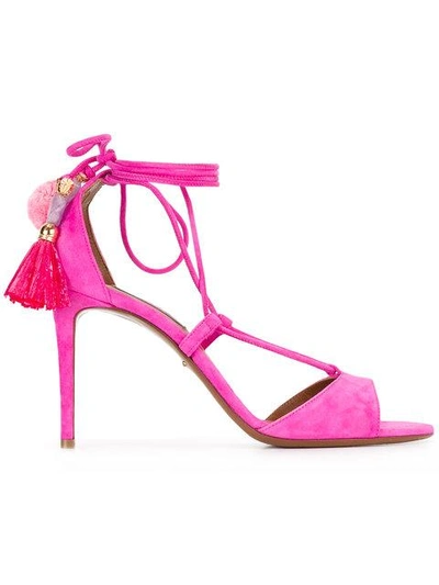 Shop Dolce & Gabbana Pom Pom Tassel Sandals