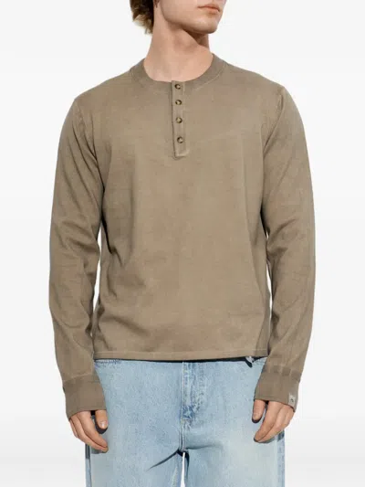 Rag & Bone Button-fastening T-shirt In Brown