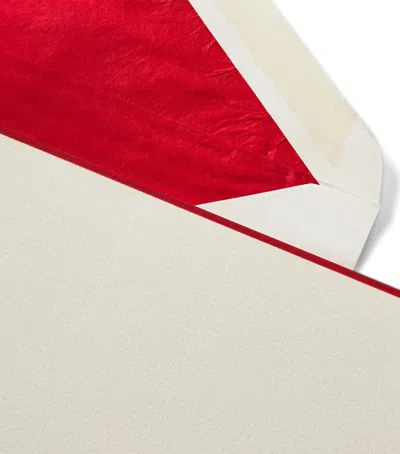 Smythson Bordered Correspondence Cards In Red