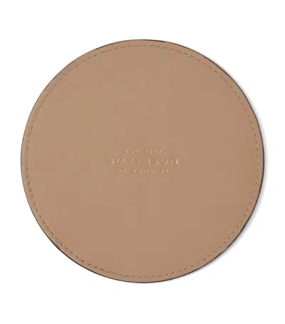 Smythson Panama Leather Coasters In Black