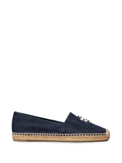 Tory Burch Eleanor Denim Medallion Espadrilles In Blue