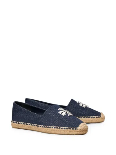 Tory Burch Eleanor Denim Medallion Espadrilles In Blue