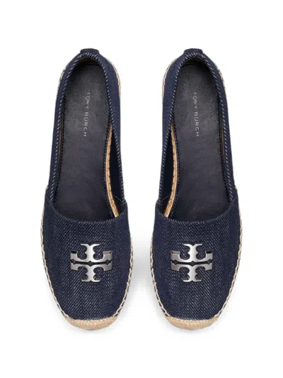 Tory Burch Eleanor Denim Medallion Espadrilles In Blue