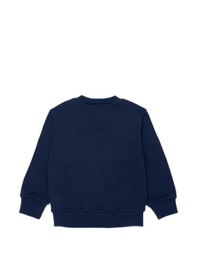 Dsquared2 Logo-embroidered Press-stud Sweatshirt In Blue