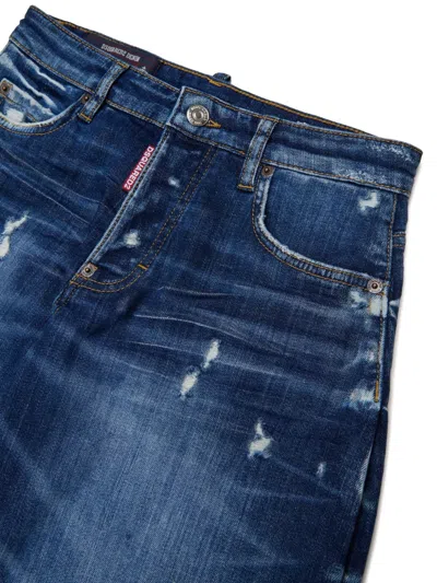 Dsquared2 Amelia Distressed Jeans In Blue