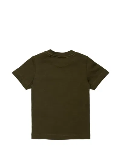 Dsquared2 Logo-embroidered Shoulder-button T-shirt In Green