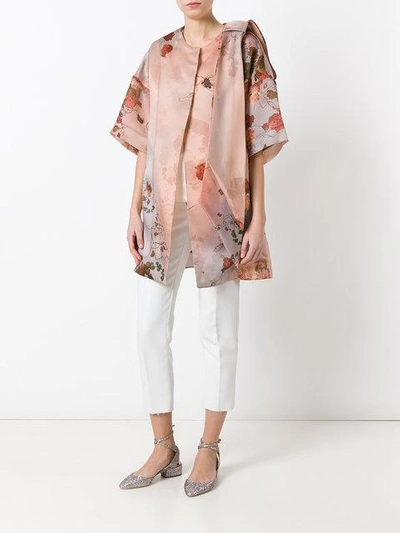 Shop Antonio Marras Floral Print Coat - Pink