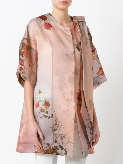 Shop Antonio Marras Floral Print Coat - Pink