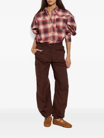 Ganni Multi-pocket Cargo Pants In Brown