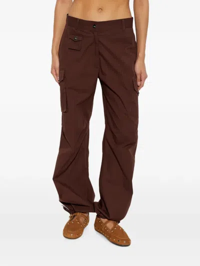 Ganni Multi-pocket Cargo Pants In Brown