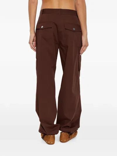 Ganni Multi-pocket Cargo Pants In Brown