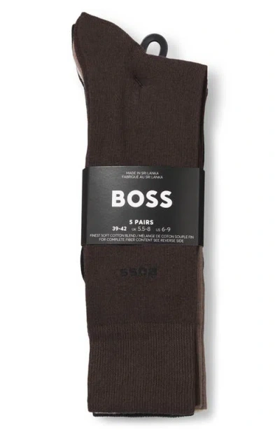 Hugo Boss Boss Assorted 5-pack Crew Socks In Multi