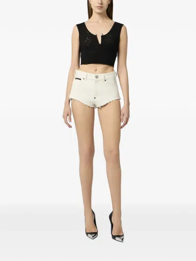 Philipp Plein Hot Pants Basic Women In White