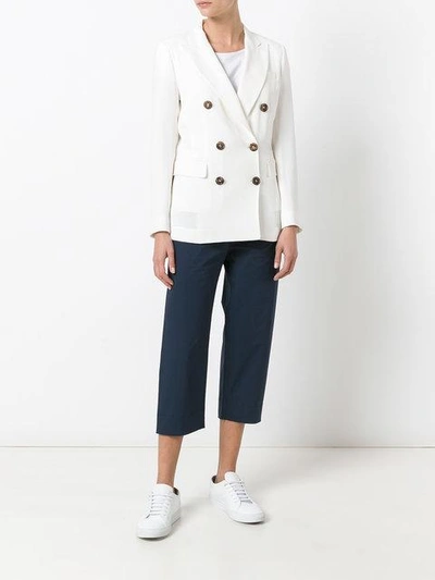 Alberto Biani Double Breasted Jacket In 11 Ecru