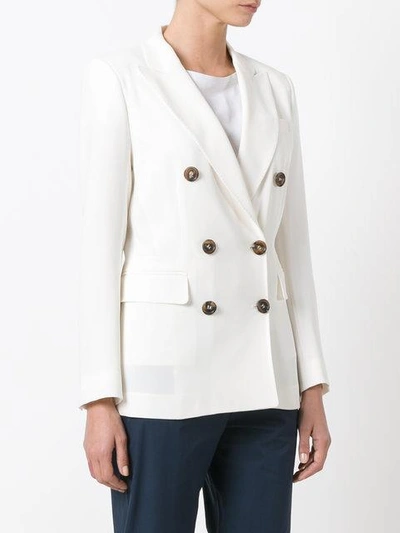 Alberto Biani Double Breasted Jacket In 11 Ecru