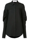 Vera Wang Puff Sleeve Shirt - Black